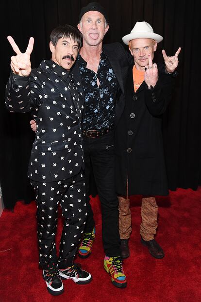 Anthony Kiedis, Chad Smith, y Flea, de los Red Hot Chili Peppers.