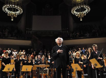 Philippe Herreweghe, en el Auditorio Nacional, durante el concierto. 