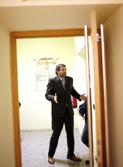 El vicepresidente de la Xunta de Galicia, Anxo Quintana, hoy en el Parlamento de Santiago de Compostela.