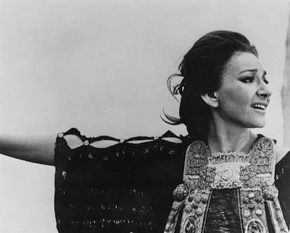 La soprano Maria Callas, durante la grabación de 'Medea', de Pasolini, en 1969.