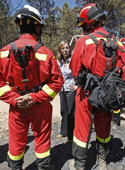 La ministra de Defensa, Carme Chacón, en Segovia.