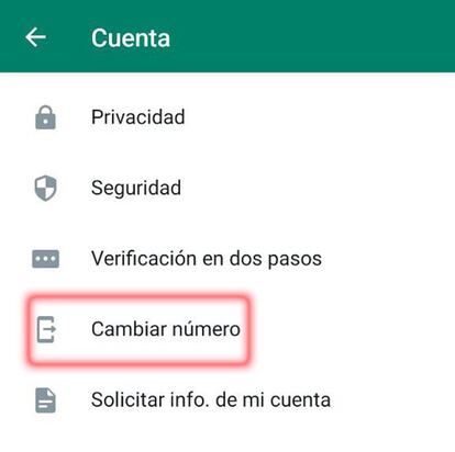 Cambiar número WhastApp