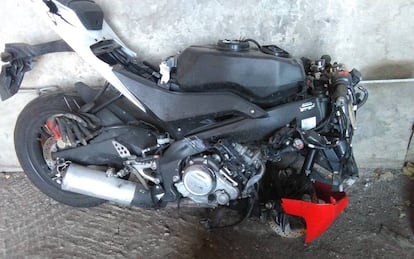 Estado en que quedó la motocicleta de la víctima