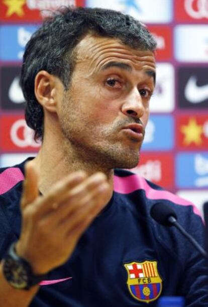 Luis Enrique, durante una rueda de prensa.