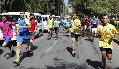 Marat&oacute;n en apoyo del Ej&eacute;rcito iraqu&iacute; y las milicias chi&iacute;es, el pasado abril en Bagdad.