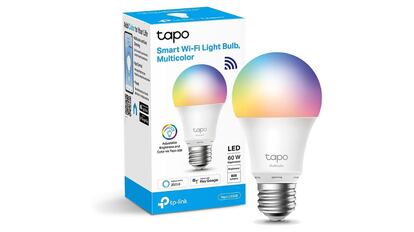 Bombilla LED inteligente y multicolor, con base E27 y compatible con Alexa y Google Home