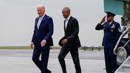 Joe Biden y Barack Obama aterrizan en Nueva York este jueves.