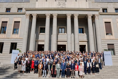 Foto de familia de la presentación de la nueva Oficina Nacional de Asesoramiento Científico (ONAC) este jueves en Madrid a la que asistió, entre otros, el presidente del gobierno, Pedro Sánchez.