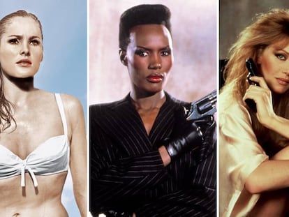 De izquierda a derecha: Ursula Andress, Grace Jones y Tanya Robertson.  