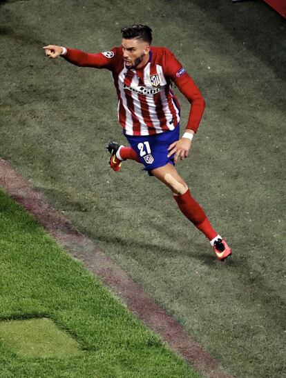 Celebración de Carrasco tras marcar gol