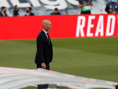 Zidane, este sábado en Valdebebas contra el Cádiz.