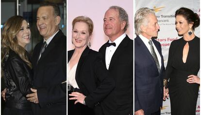 Tom Hanks y Rita Wilson, Meryl Streep y Don Gummer y Michael Douglas y Catherine Zeta Jones.