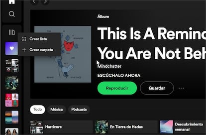 Crear una carpeta en Spotify