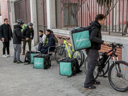 Repartidors de Deliveroo a Madrid.