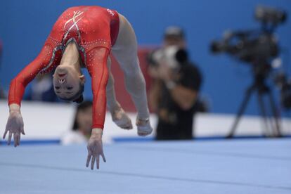 Kyla Ross ha cambiado su ejercicio de suelo para estos Mundiales. La estadounidense, que fue una pieza fundamental en el equipo campeón olímpico, reclama en Amberes un papel protagonista.