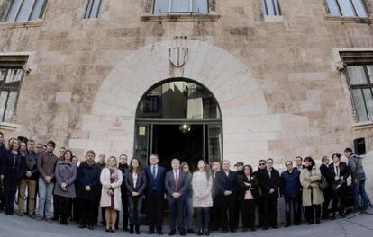 Concentración del Gobierno valenciano en repulsa por la violencia machista, el pasado día 20.