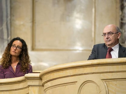 Masia y Gimeno este jueves en el Parlament.