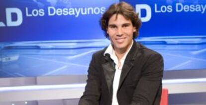 Rafa Nadal, antes de la entrevista.