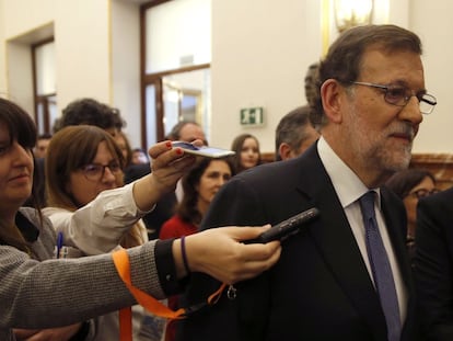 El presidente del Gobierno en funciones, Mariano Rajoy, este mi&eacute;rcoles en el Congreso. 