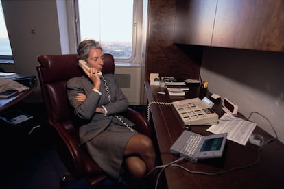 Christine Lagarde trabalhando no escritório da Baker McKenzie em 1999.