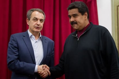 Zapatero durante un encuentro con Maduro en diciembre pasado.