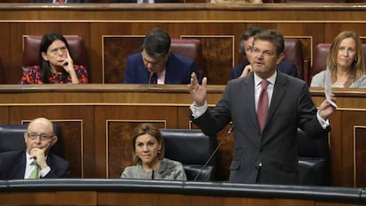 El ministro de Justicia, Rafael Catal&aacute;, en el Congreso de los diputados.