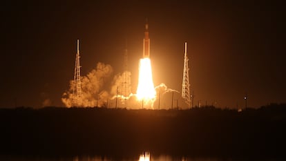 Liftoff of Artemis I from the Kennedy Space Center in Florida, United States.