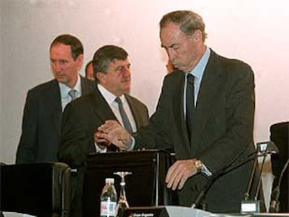 Santiago Foncillas, ayer tras la junta general de accionistas de Dragados.
