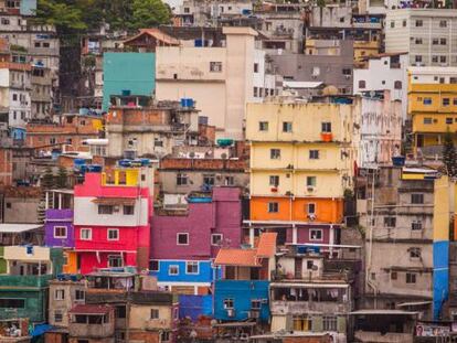 Favelas no Rio de Janeiro.