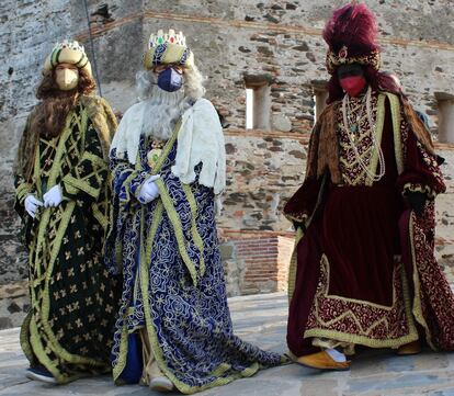 Los tres reyes magos se pasean por Fuengirola(Málaga).