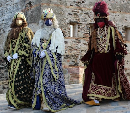 Los tres reyes magos se pasean por Fuengirola(Málaga).