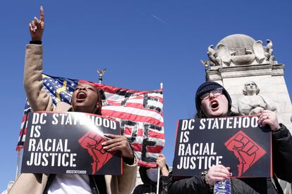 Manifestación en favor de la estadidad de Washington DC este miércoles ante el Capitolio
