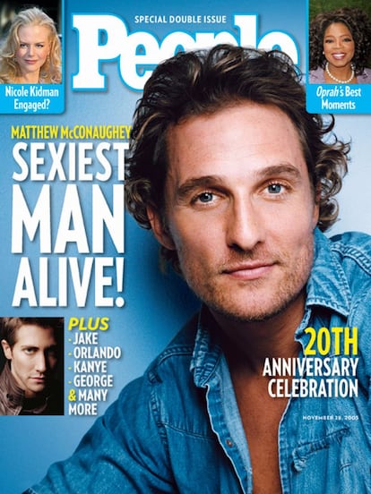 O ator Matthew McConaughey foi o encarregado de protagonizar o 20º aniversário da lista dos mais sexy, em 2005.