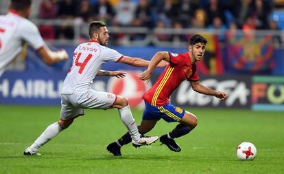 Marco Asensio, en el partido contra Macedonia.