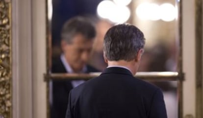 Mauricio Macri não respondeu perguntas dos repórteres.