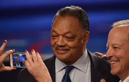 Jesse Jackson, en octubre de 2016, en el &uacute;ltimo debate electoral entre Donald Trump y Hillary Clinton