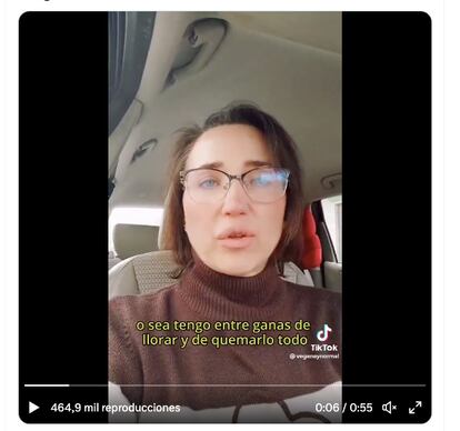 Rocío Cano, en una imagen de su vídeo en TikTok,