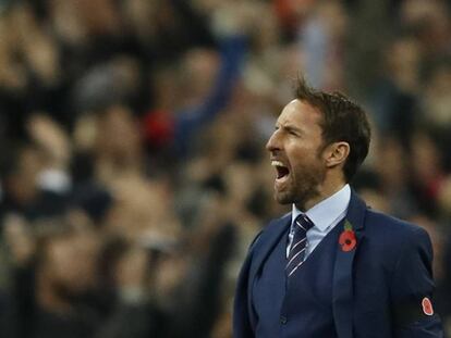 Southgate, el entrenador de Inglaterra, ante Escocia. 