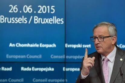 El president de la Comissió Europea, Jean-Claude Juncker, en la roda de premsa a Brussel·les.