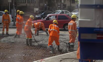 Obras em ruas de São Paulo.