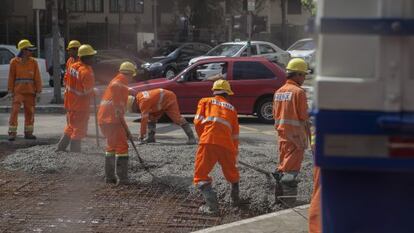 Obras em ruas de São Paulo.