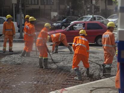 Obras em ruas de São Paulo.