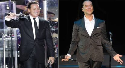 A la izquierda Luis Miguel y el cantante Alejandro Fernández.