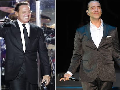 A la izquierda Luis Miguel y el cantante Alejandro Fernández.