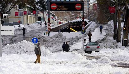 Efectos de la tormenta Filomena en Madrid.