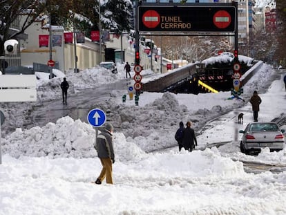 Efectos de la tormenta Filomena en Madrid.