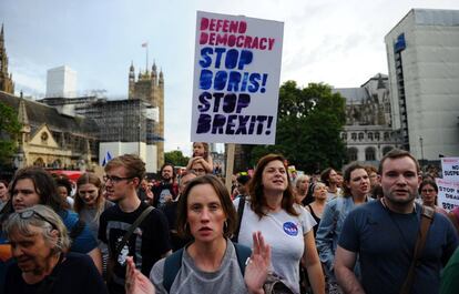 Manifestació en contra del Brexit, aquest dimecres.