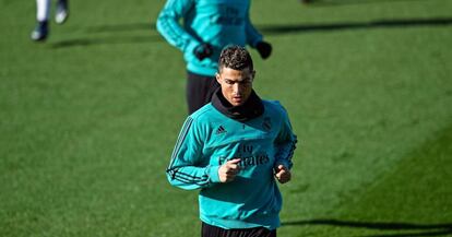 Cristiano Ronaldo durante un entrenamiento.