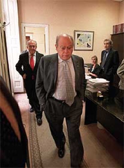 Jordi Pujol, ayer, en la delegación de la Generalitat en Madrid.