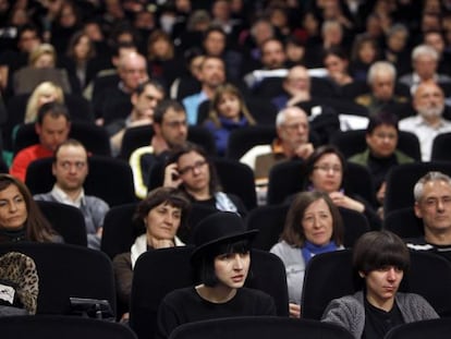 Espectadores en una sala de cine de Valencia.